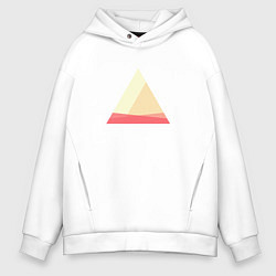 Толстовка оверсайз мужская Абстрактные цветные треугольники, цвет: белый