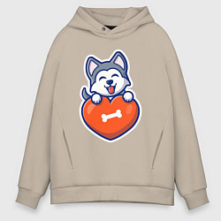 Мужское худи оверсайз Doggy heart