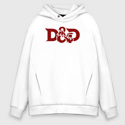 Толстовка оверсайз мужская Днд дракон лого, цвет: белый