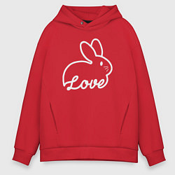 Толстовка оверсайз мужская Love bunny, цвет: красный