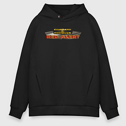 Толстовка оверсайз мужская Command & Conquer: Red Alert logo, цвет: черный