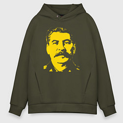 Толстовка оверсайз мужская Yellow Stalin, цвет: хаки