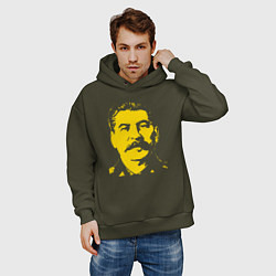 Толстовка оверсайз мужская Yellow Stalin, цвет: хаки — фото 2