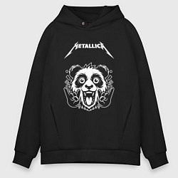 Толстовка оверсайз мужская Metallica rock panda, цвет: черный