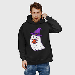 Толстовка оверсайз мужская Добрый призрак, цвет: черный — фото 2