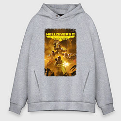 Толстовка оверсайз мужская Helldivers 2: Battleground, цвет: меланж