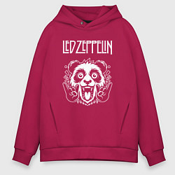 Толстовка оверсайз мужская Led Zeppelin rock panda, цвет: маджента