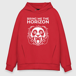 Толстовка оверсайз мужская Bring Me the Horizon rock panda, цвет: красный