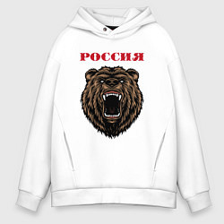 Мужское худи оверсайз Рык медведя Россия
