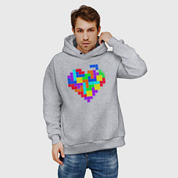 Толстовка оверсайз мужская Color tetris, цвет: меланж — фото 2