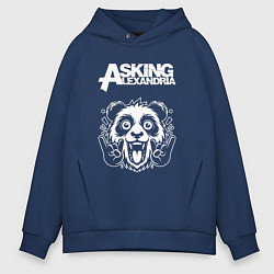 Толстовка оверсайз мужская Asking Alexandria rock panda, цвет: тёмно-синий