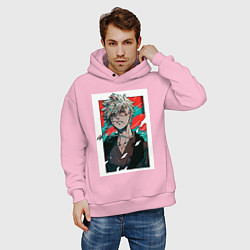 Толстовка оверсайз мужская Адский рай Тёбэй Адза, цвет: светло-розовый — фото 2