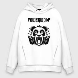 Толстовка оверсайз мужская Powerwolf - rock panda, цвет: белый