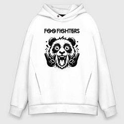 Толстовка оверсайз мужская Foo Fighters - rock panda, цвет: белый