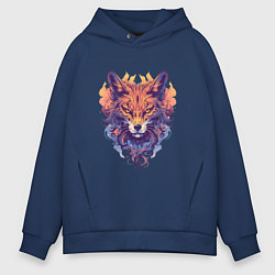 Толстовка оверсайз мужская Foxs Fiery Head, цвет: тёмно-синий