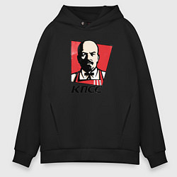 Толстовка оверсайз мужская Владимир Ленин революционер, цвет: черный