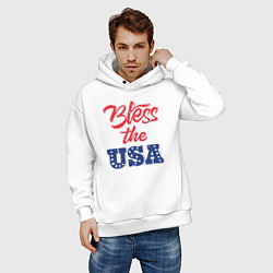 Толстовка оверсайз мужская Bless the USA, цвет: белый — фото 2