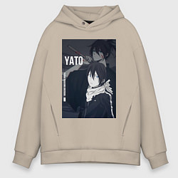 Толстовка оверсайз мужская Бездомный бог Ято, цвет: миндальный