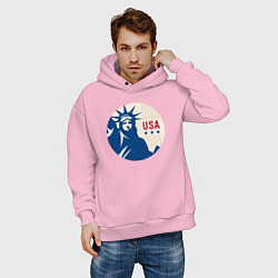 Толстовка оверсайз мужская Liberty USA, цвет: светло-розовый — фото 2