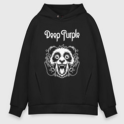 Толстовка оверсайз мужская Deep Purple rock panda, цвет: черный