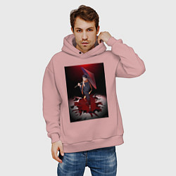 Толстовка оверсайз мужская Re:Zero Субару Нацуки, цвет: пыльно-розовый — фото 2