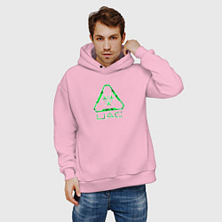 Толстовка оверсайз мужская UAC зелёный повреждённый, цвет: светло-розовый — фото 2