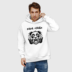 Толстовка оверсайз мужская Papa Roach - rock panda, цвет: белый — фото 2