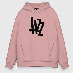 Толстовка оверсайз мужская Jazz retro in black, цвет: пыльно-розовый