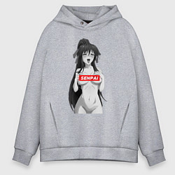 Толстовка оверсайз мужская Ахегао senpai nudity, цвет: меланж