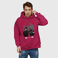 Толстовка оверсайз мужская Depeche Mode - Memento mori tour band, цвет: маджента — фото 2