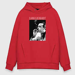 Толстовка оверсайз мужская Django Reinhardt legendary jazz guitarist, цвет: красный