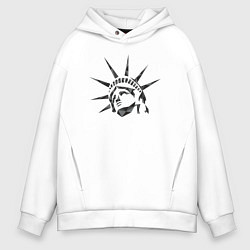 Толстовка оверсайз мужская Liberty statue, цвет: белый