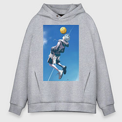 Толстовка оверсайз мужская Баскетбол Тэцуя Куроко арт, цвет: меланж