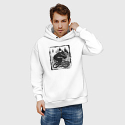 Толстовка оверсайз мужская Золотая осень на колёсах, цвет: белый — фото 2