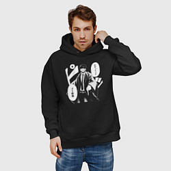 Толстовка оверсайз мужская Мэш Бёрндэд, цвет: черный — фото 2