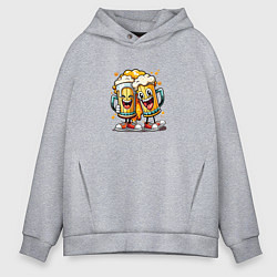 Толстовка оверсайз мужская Живи на полную катушку, цвет: меланж