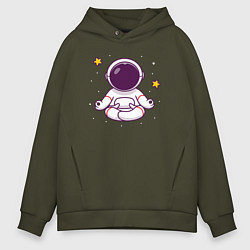 Толстовка оверсайз мужская Космический релакс, цвет: хаки