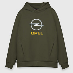 Толстовка оверсайз мужская Opel авто бренд, цвет: хаки