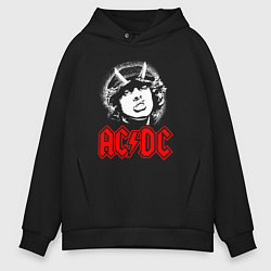 Толстовка оверсайз мужская ACDC Angus Young rock, цвет: черный