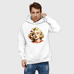 Толстовка оверсайз мужская Мэрилин Монро шарж, цвет: белый — фото 2
