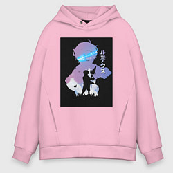Толстовка оверсайз мужская Реинкарнация безработного Рудеус Грейрат, цвет: светло-розовый