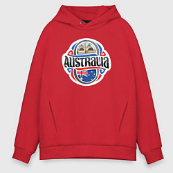Толстовка оверсайз мужская Australia country, цвет: красный