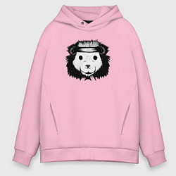 Толстовка оверсайз мужская Дикий медвежий характер, цвет: светло-розовый