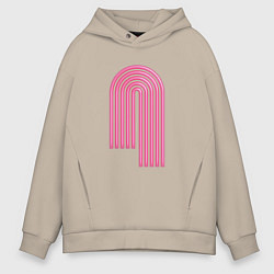 Толстовка оверсайз мужская Розовый орнамент, цвет: миндальный