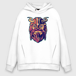 Толстовка оверсайз мужская Viking warrior, цвет: белый