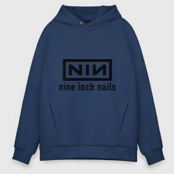 Толстовка оверсайз мужская NIN: Nine inch nails, цвет: тёмно-синий