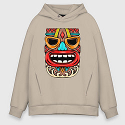 Толстовка оверсайз мужская Tiki mask, цвет: миндальный