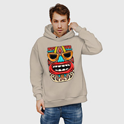 Толстовка оверсайз мужская Tiki mask, цвет: миндальный — фото 2