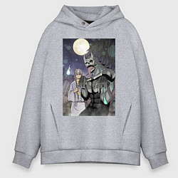 Толстовка оверсайз мужская Кайдзю номер восемь Рэно Итикава, цвет: меланж