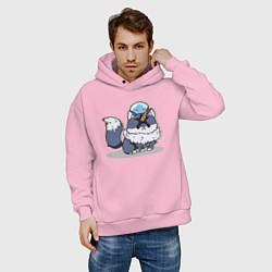 Толстовка оверсайз мужская О моём перерождении в слизь Римуру Темпест на волк, цвет: светло-розовый — фото 2